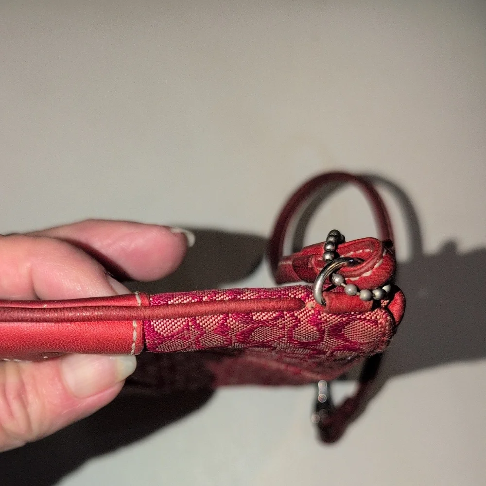 Coach Signature C Red Wristlet - Vintage